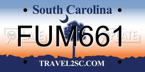 FUM661 South Carolina License Plate