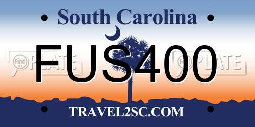 FUS400 South Carolina License Plate