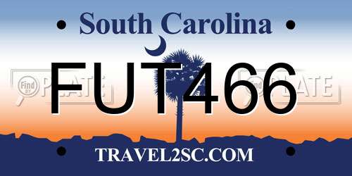 FUT466 South Carolina License Plate
