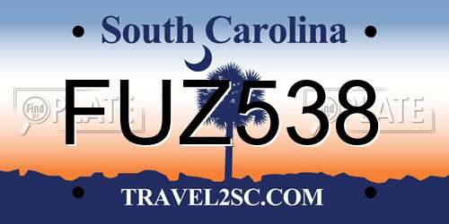 FUZ538 South Carolina License Plate