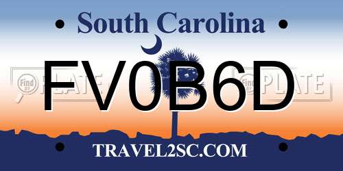 FV0B6D South Carolina License Plate