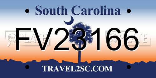 FV23166 South Carolina License Plate