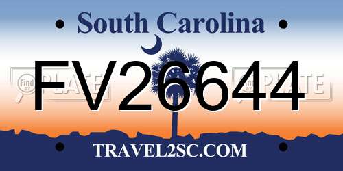 FV26644 South Carolina License Plate