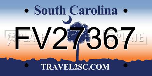 FV27367 South Carolina License Plate