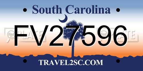 FV27596 South Carolina License Plate