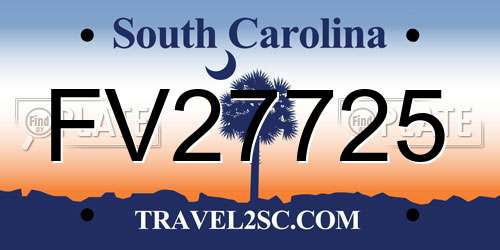 FV27725 South Carolina License Plate