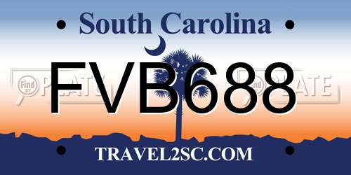 FVB688 South Carolina License Plate