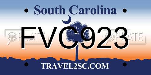 FVC923 South Carolina License Plate