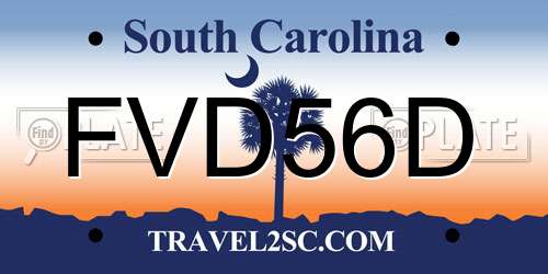 FVD56D South Carolina License Plate
