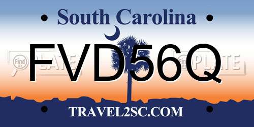 FVD56Q South Carolina License Plate