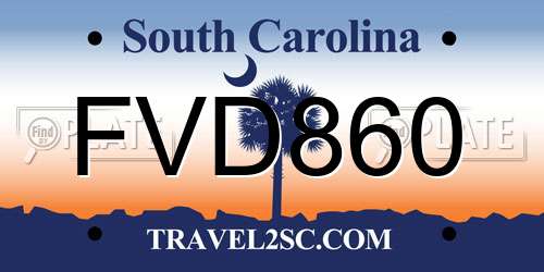 FVD860 South Carolina License Plate