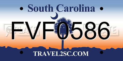 FVF0586 South Carolina License Plate