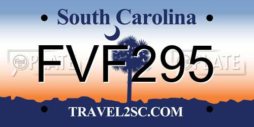 FVF295 South Carolina License Plate