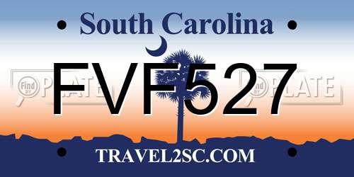 FVF527 South Carolina License Plate