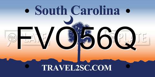 FVO56Q South Carolina License Plate