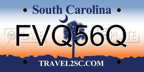 FVQ56Q South Carolina License Plate