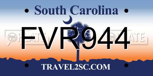 FVR944 South Carolina License Plate