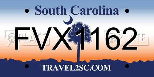 FVX1162 South Carolina License Plate