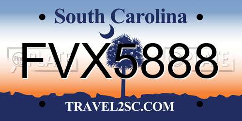 FVX5888 South Carolina License Plate