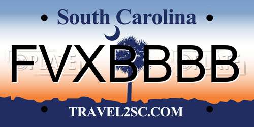 FVXBBBB South Carolina License Plate