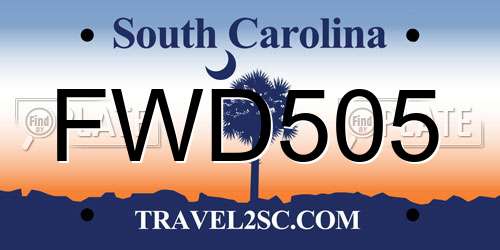 FWD505 South Carolina License Plate
