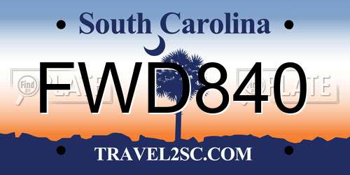 FWD840 South Carolina License Plate