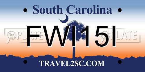 FWI15I South Carolina License Plate