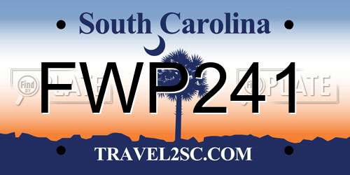 FWP241 South Carolina License Plate