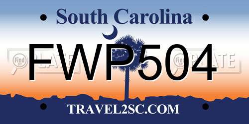 FWP504 South Carolina License Plate