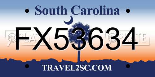 FX53634 South Carolina License Plate