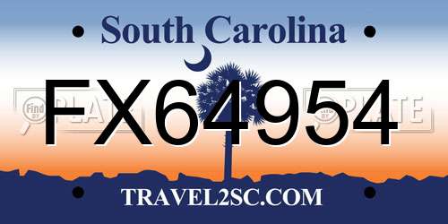 FX64954 South Carolina License Plate
