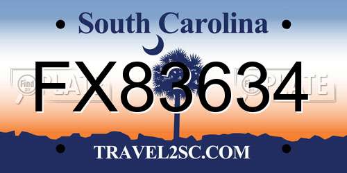 FX83634 South Carolina License Plate