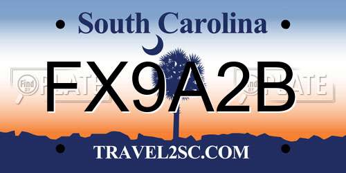 FX9A2B South Carolina License Plate