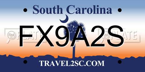 FX9A2S South Carolina License Plate