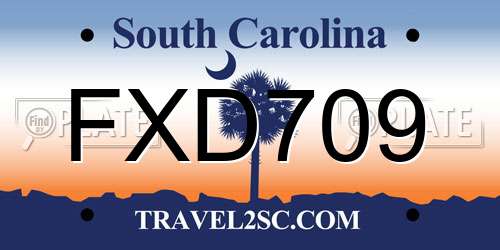 FXD709 South Carolina License Plate