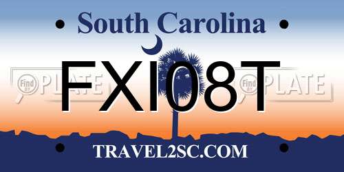 FXI08T South Carolina License Plate