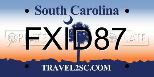 FXID87 South Carolina License Plate
