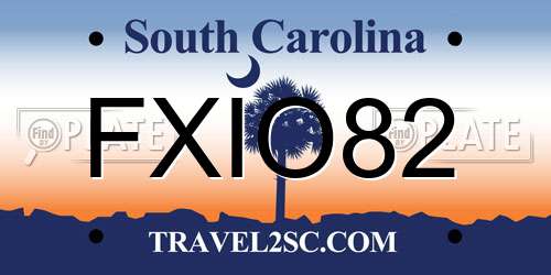 FXIO82 South Carolina License Plate
