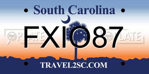FXIO87 South Carolina License Plate