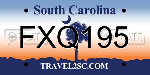 FXQ195 South Carolina License Plate