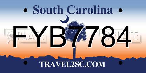 FYB7784 South Carolina License Plate