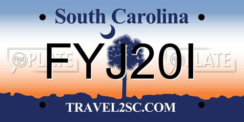 FYJ20I South Carolina License Plate