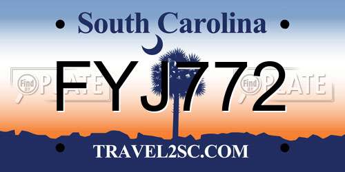FYJ772 South Carolina License Plate