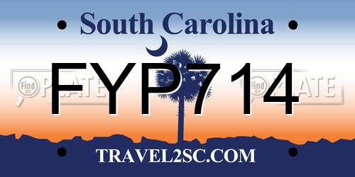 FYP714 South Carolina License Plate
