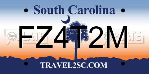 FZ4T2M South Carolina License Plate