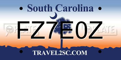 FZ7E0Z South Carolina License Plate