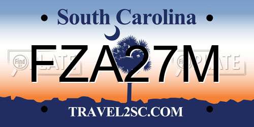 FZA27M South Carolina License Plate