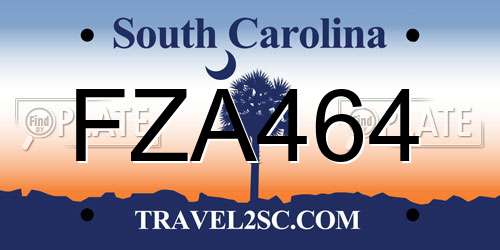 FZA464 South Carolina License Plate