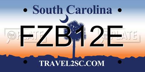 FZB12E South Carolina License Plate