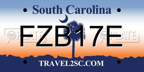 FZB17E South Carolina License Plate